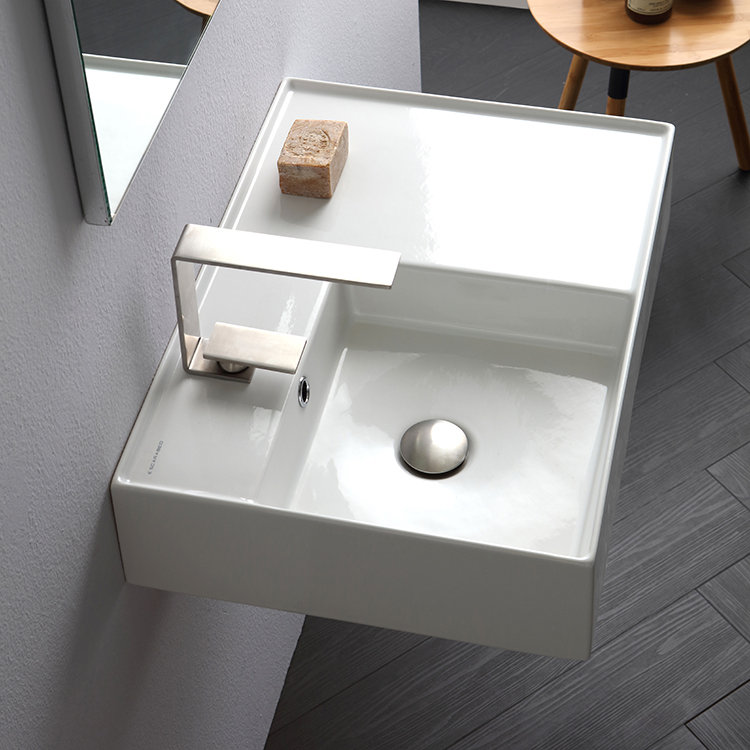 Scarabeo by Nameeks Teorema Ceramic Rectangular Vessel Bathroom Sink